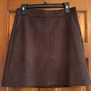 Loft sz 4 Brown Faux Suede Skirt